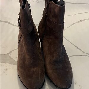 Womens Brown Suede Ankle Boots